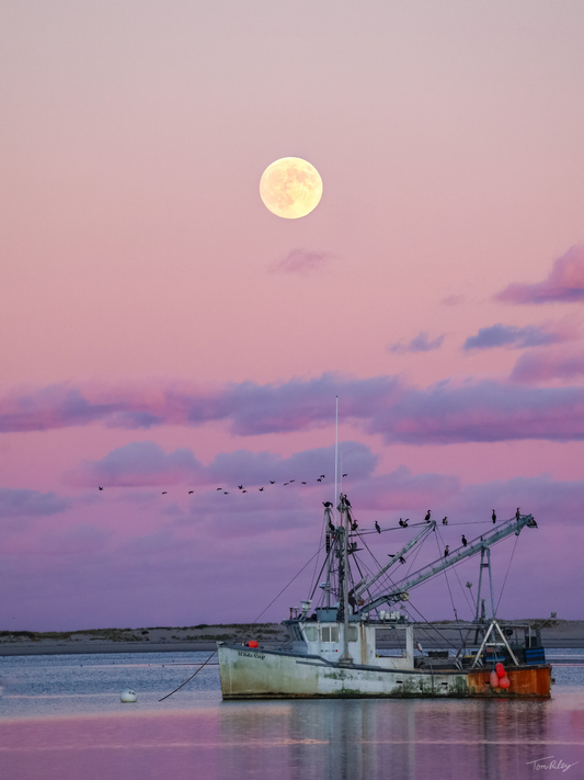 Supermoon over White Cap